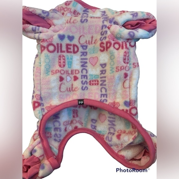 PET POSSE DOG GIRL FLEECE PAJAMAS PRINCESS SPOILED CUTE MEDIUM - Picture 2 of 4